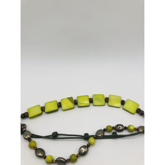 Silpada Sterling Silver Bracelet~Green Mother of Pearl ~Leather ~PyriteTiger Eye - Picture 7 of 12